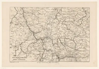 Kaart van het strijdtoneel tussen Rijn en Main, 1866