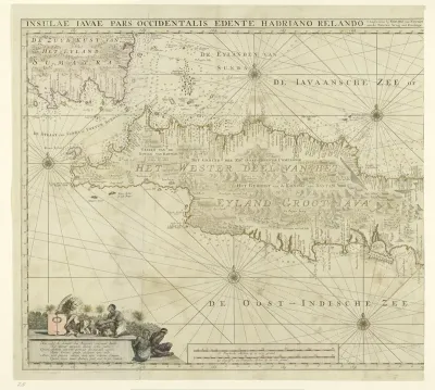 Kaart van het westelijk deel van Java