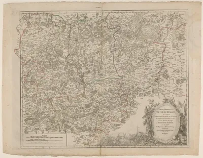 Kaart van het zuidelijke deel van het hertogdom Brabant