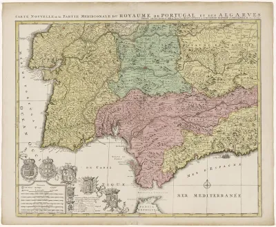 Kaart van het zuiden van Spanje en Portugal