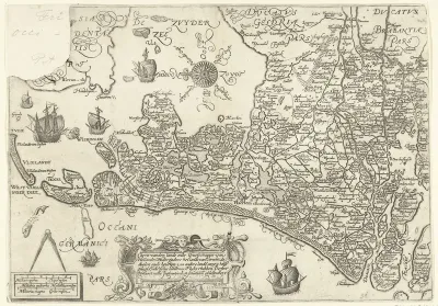 Kaart van Holland en Utrecht, 1589