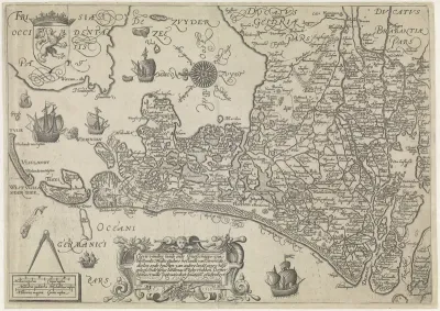 Kaart van Holland en Utrecht, 1589