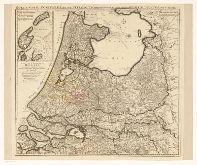 Kaart van Holland, Utrecht en een deel van Gelderland
