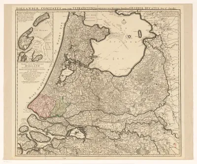 Kaart van Holland, Utrecht en een deel van Gelderland