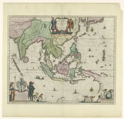 Kaart van Indonesië en een deel van Zuidoost-Azië
