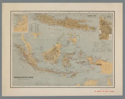Kaart van Indonesië, met inzet van Java en Batavia
