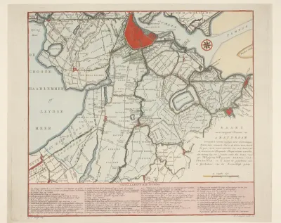 Kaart van inundatie rond Amsterdam, 1787