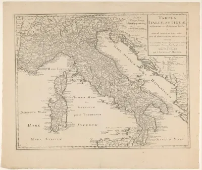 Kaart van Italië in de Romeinse tijd