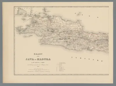 Kaart van Java en Madoera, linkerdeel