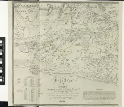 Kaart van Java, tijdens de Java-oorlog 1825-1830 (linkerdeel)