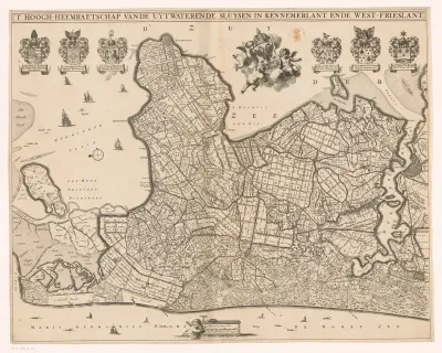 Kaart van Kennemerland en West-Friesland