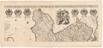 Kaart van Kennemerland en West-Friesland (bovenste deel)