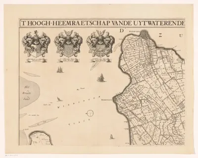 Kaart van Kennemerland en West-Friesland (deel linksboven)