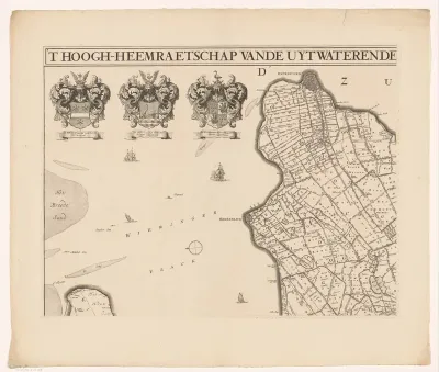 Kaart van Kennemerland en West-Friesland (deel linksboven)