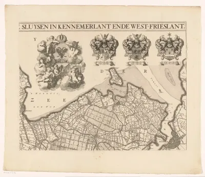 Kaart van Kennemerland en West-Friesland (deel rechtsboven)