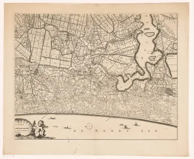 Kaart van Kennemerland en West-Friesland (deel rechtsonder)