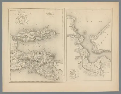 Kaart van Madoera en kaart van de haven van Surabaya