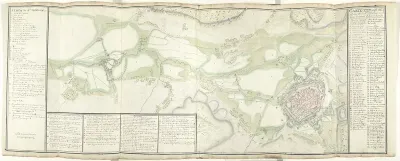 Kaart van Mons en Saint-Ghislain en omgeving, ca. 1709