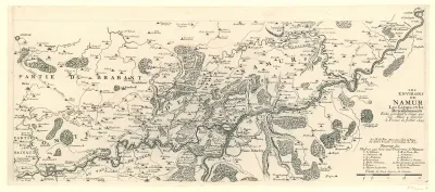 Kaart van Namen en omgeving tijdens het beleg, 1695