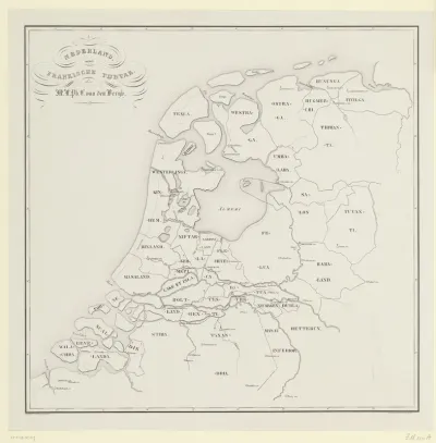 Kaart van Nederland in de Frankische tijd