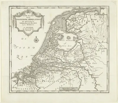 Kaart van Nederland in de Middeleeuwen