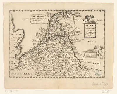 Kaart van Nederland in de Romeinse tijd