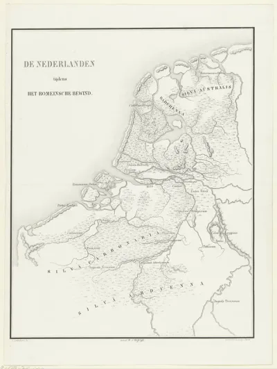 Kaart van Nederland in de Romeinse tijd