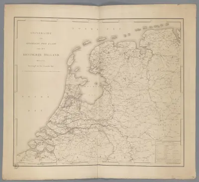 Kaart van Nederland met de postroutes