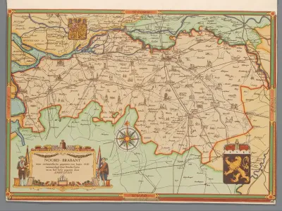 Kaart van Noord-Brabant, 1940