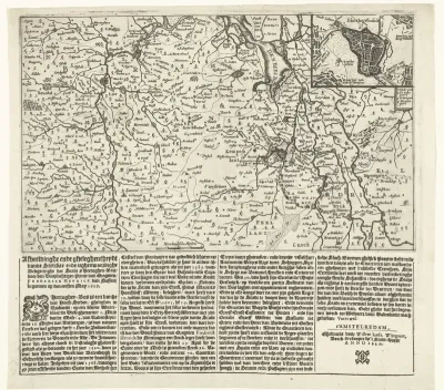 Kaart van Noord-Brabant met het beleg van Den Bosch, 1629