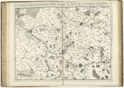 Kaart van Noord-Frankrijk met de loop van de Somme, 1710