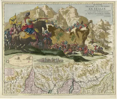 Kaart van Noord-Italië, ca. 1702