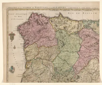 Kaart van Noord-Portugal en Noordwest-Spanje