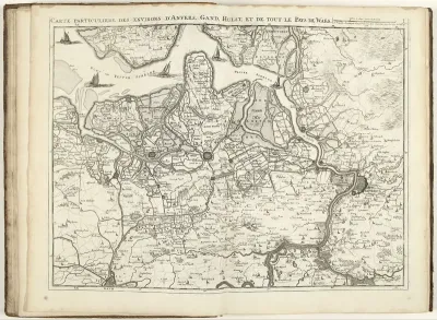 Kaart van Noord-Vlaanderen, 1708