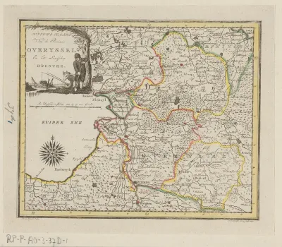 Kaart van Overijssel en Drenthe