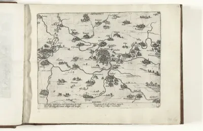 Kaart van Parijs en omgeving, 1590