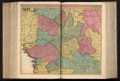 Kaart van Pays de la Loire en omliggende gebieden