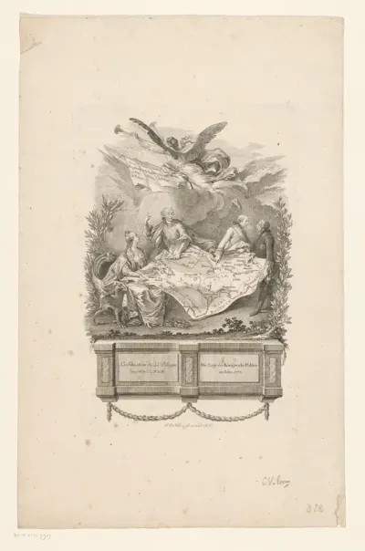 Kaart van Polen verdeeld tussen de vorsten, 1773