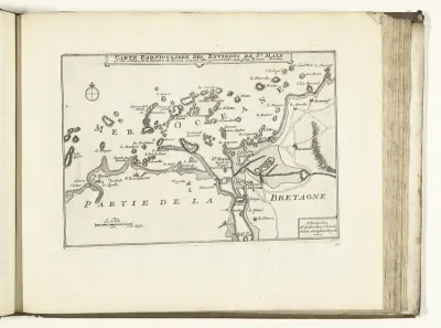 Kaart van Saint-Malo en omgeving, 1726