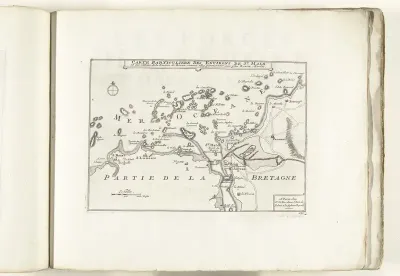 Kaart van Saint-Malo en omgeving, ca. 1702