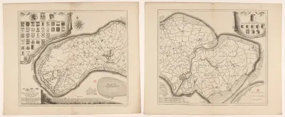 Kaart van Schouwen-Duiveland, bestaande uit twee delen