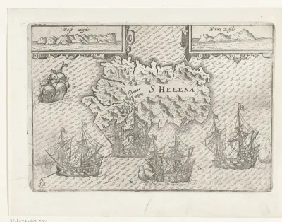 Kaart van Sint-Helena, 1597