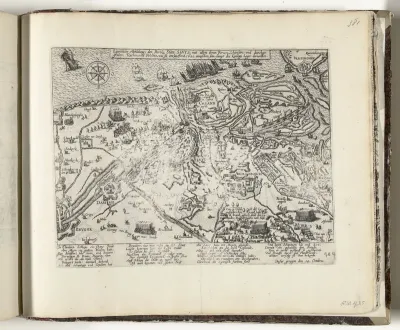 Kaart van Sluis en omgeving belegerd door de Spanjaarden, 1621