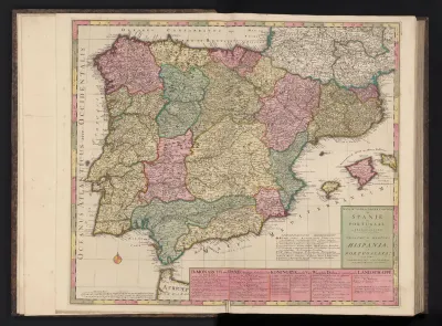 Kaart van Spanje en Portugal