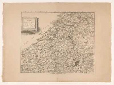 Kaart van Vlaanderen en een deel van Zeeland