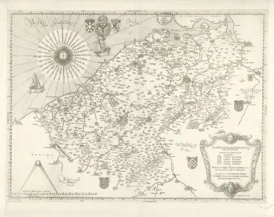 Kaart van Vlaanderen en Henegouwen, 1555