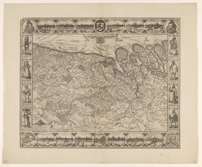 Kaart van Vlaanderen en Zeeland