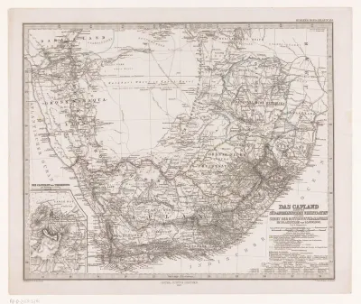 Kaart van Zuid-Afrika met de voormalige Kaapkolonie