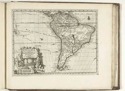 Kaart van Zuid-Amerika, 1726