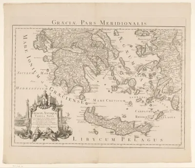 Kaart van Zuid-Griekenland